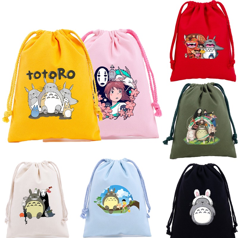 Party Favor Bag - Totoro Cotton Cute Drawstring Pockets Small