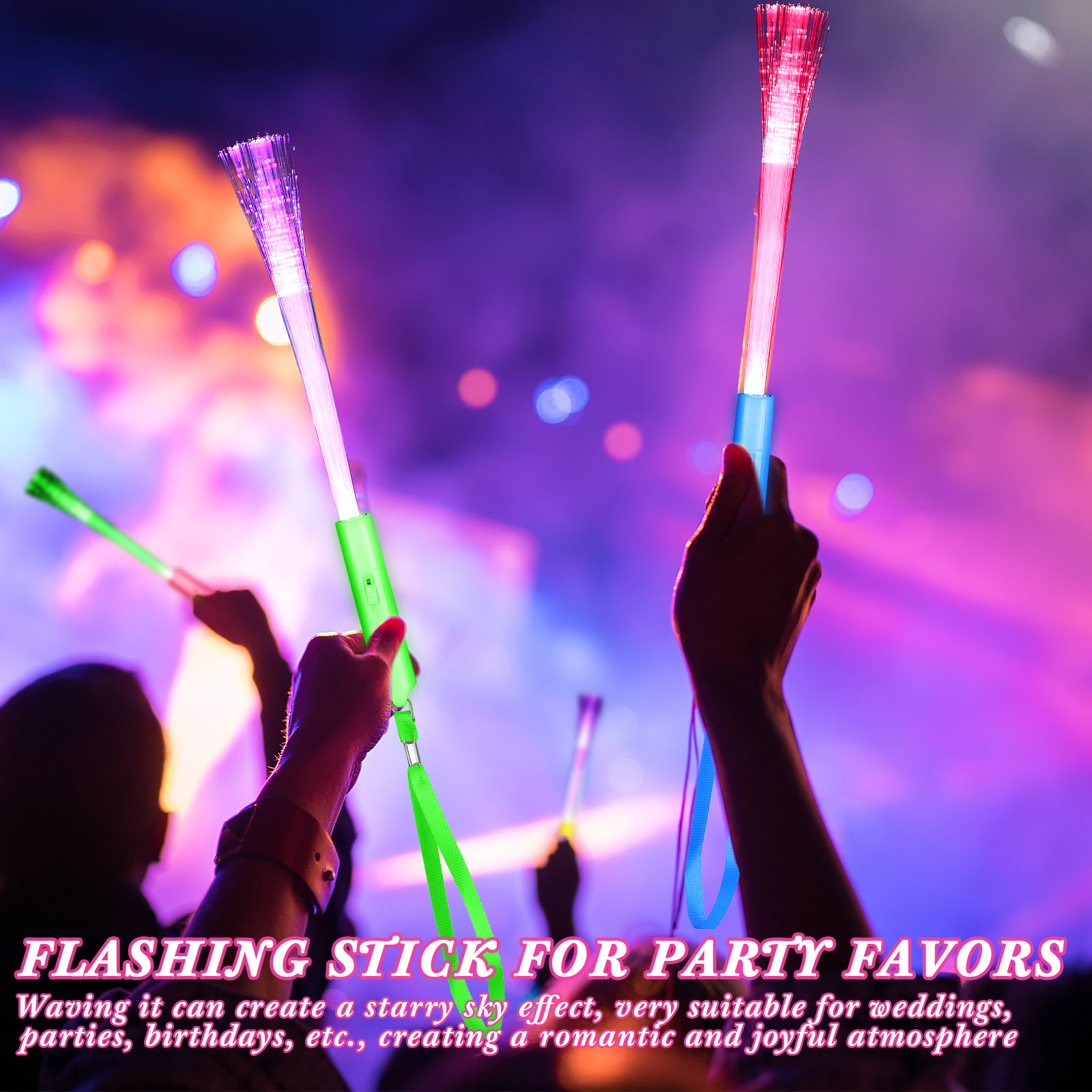 24-200Pcs Fiber Optic Wands Gl - Cotton Candy Cone ulasan dan harga