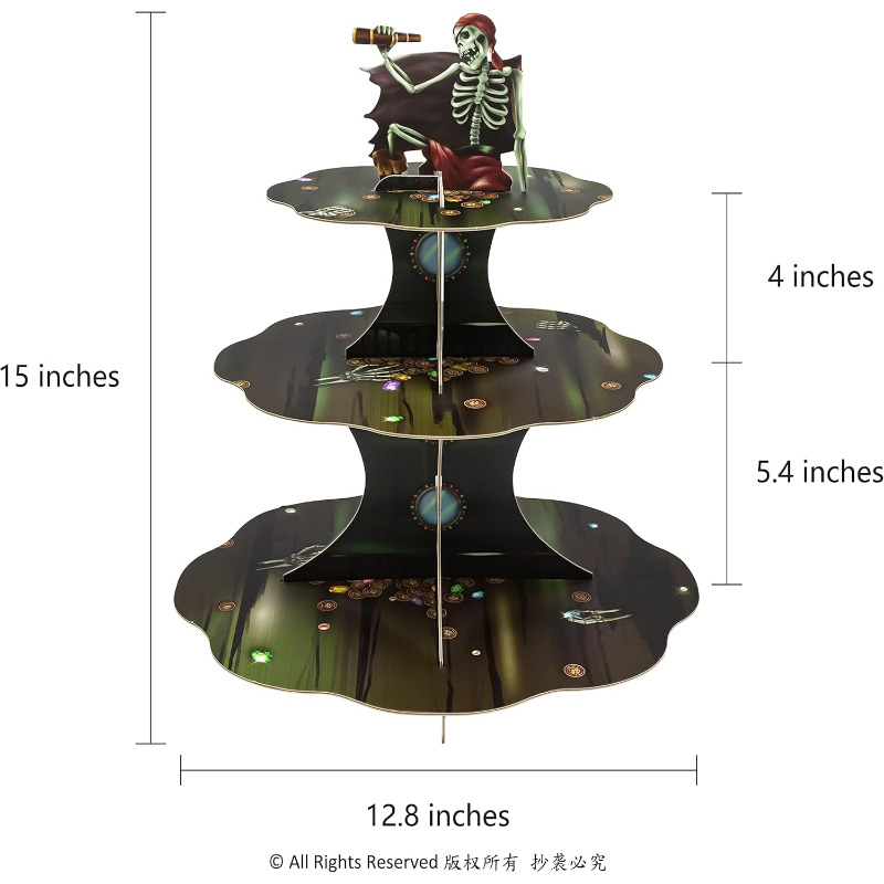 Skull Pirate Cupcake Stand Tie - Cupcake Stand Tier ulasan dan harga