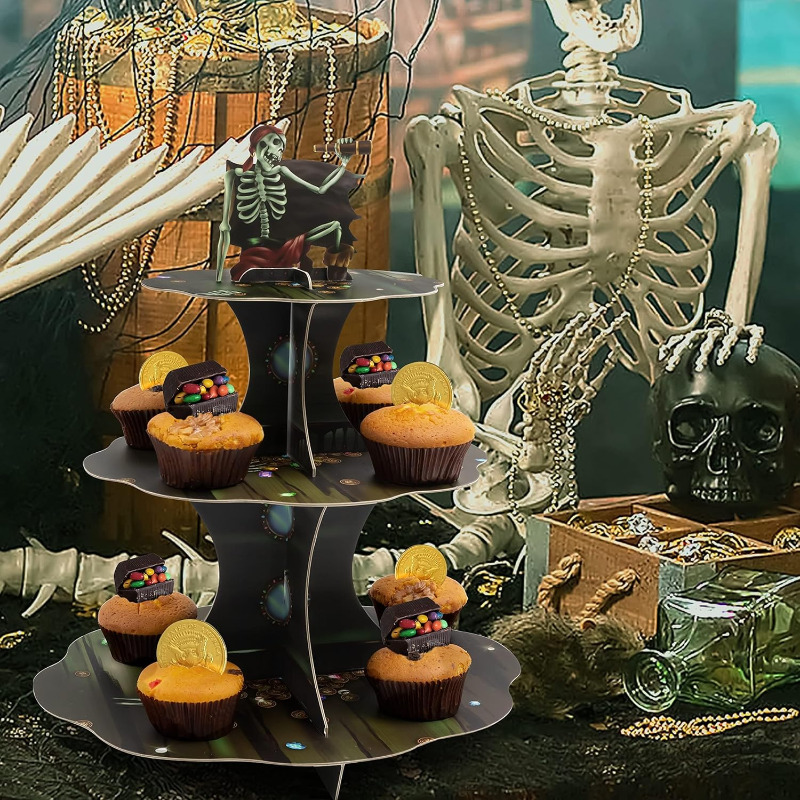 Skull Pirate Cupcake Stand Tie - Cupcake Stand Tier ulasan dan harga