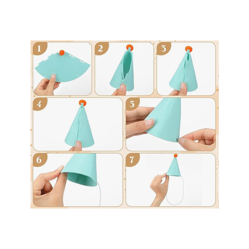 3/6pcs Pet Party Hat Colorful  - Party Hat Cone ulasan dan harga