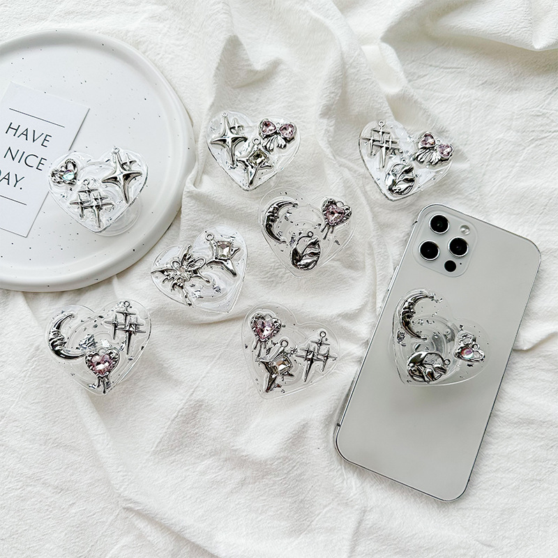 Clear Heart Phone Grip Holder  - Event Support ulasan dan harga