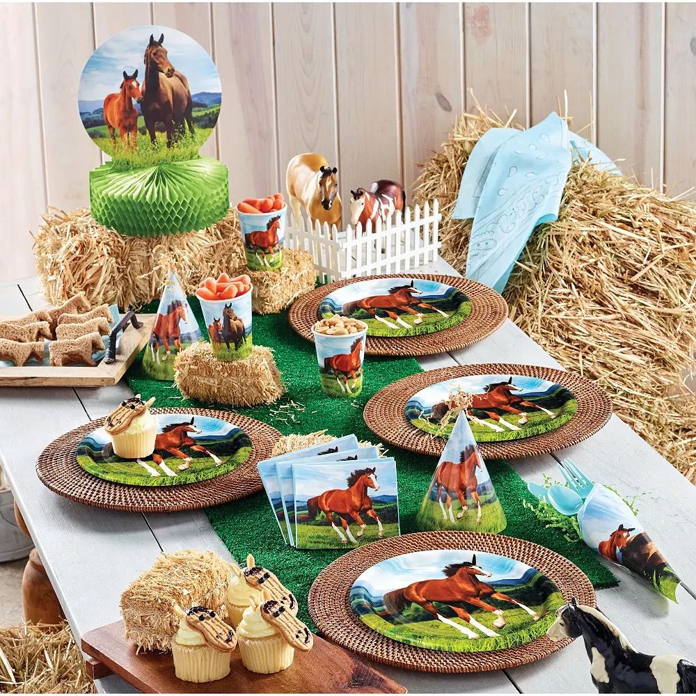 130x220 CM Wild Horse Tableclo - Table Cloth Disposable ulasan dan harga