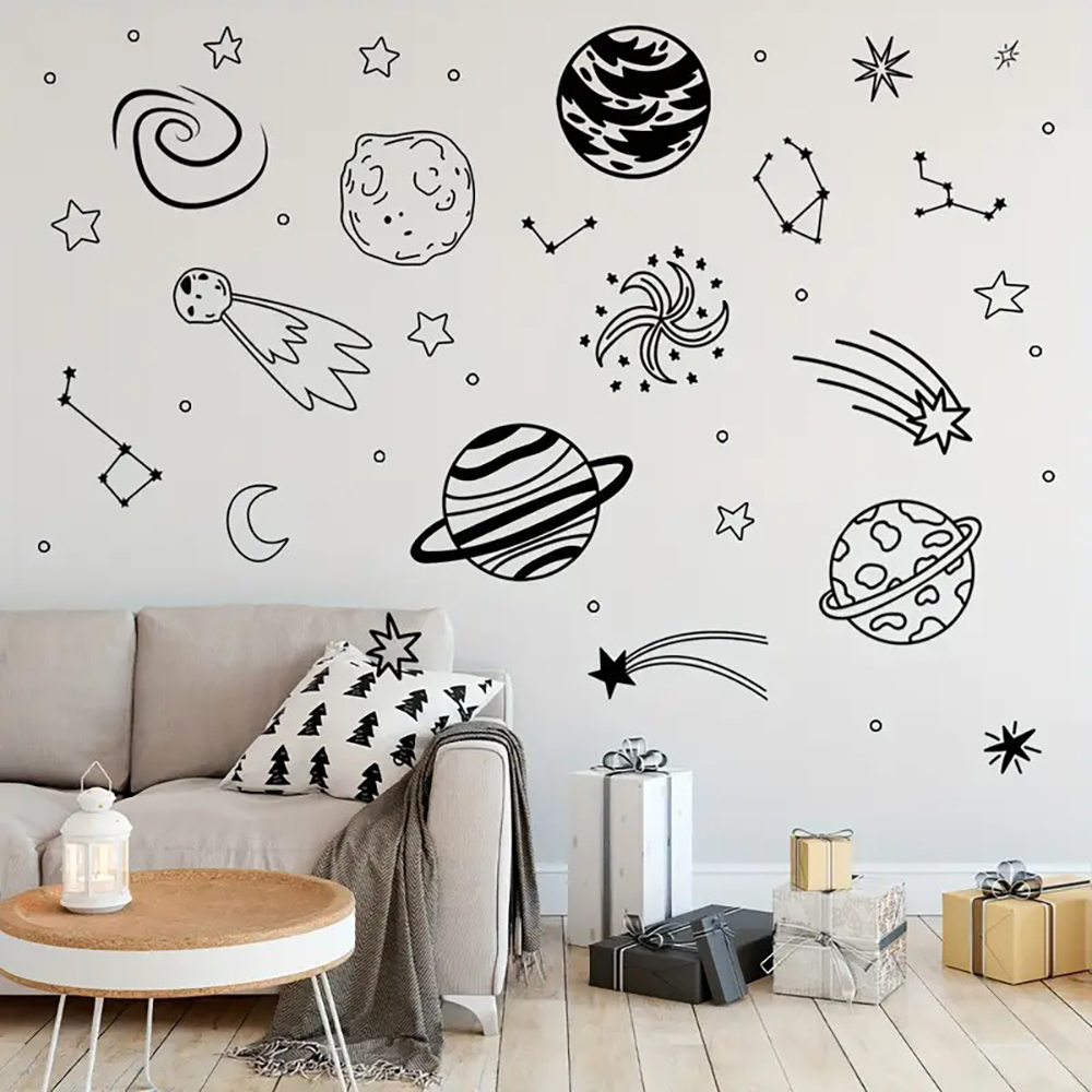 Large Planetary Meteor Space T - Flower Wall Panel ulasan dan harga