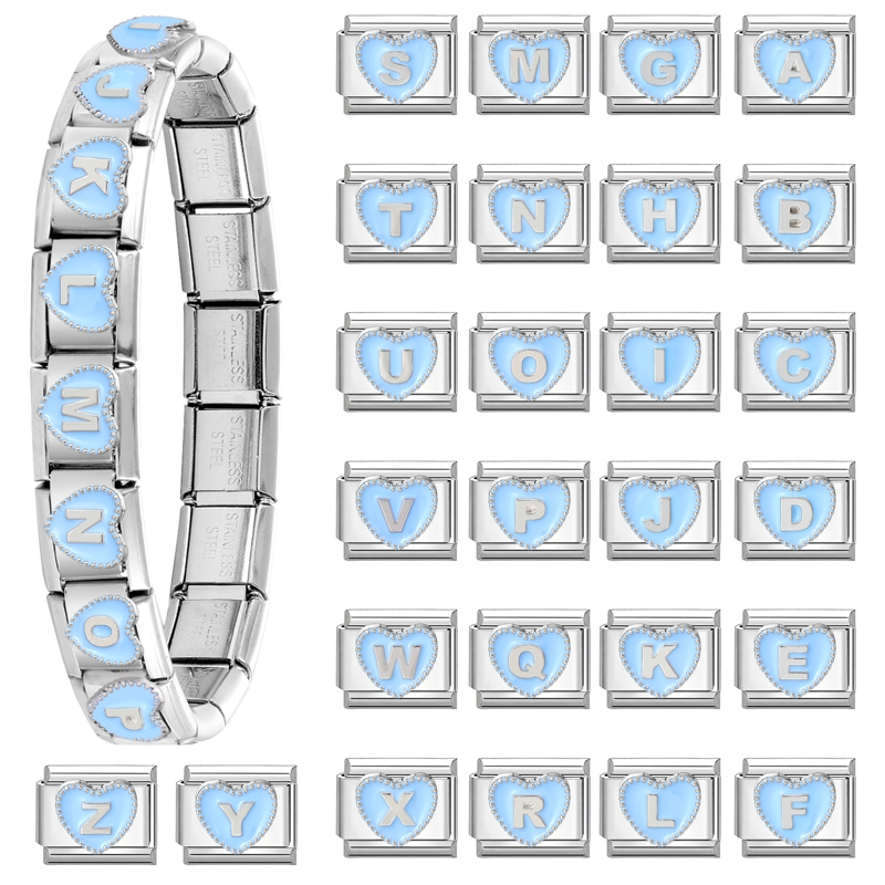 Cute Blue Heart A-Z 26 Letters - Event Z ulasan dan harga