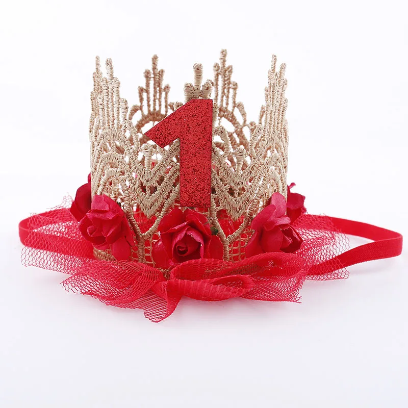 1st Birthday Crown Hat Flower  - Party Hat Cone ulasan dan harga